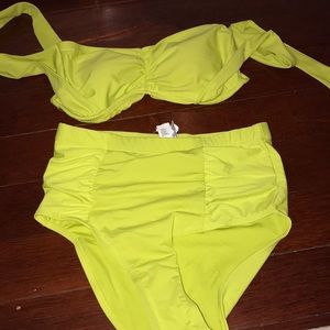 Forever 21 | high waisted neon bathing suit